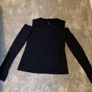 Varley black long sleeve cutout workout top